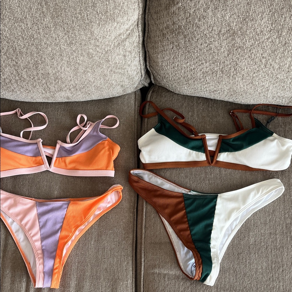 TWO Colorblock Bikini Sets